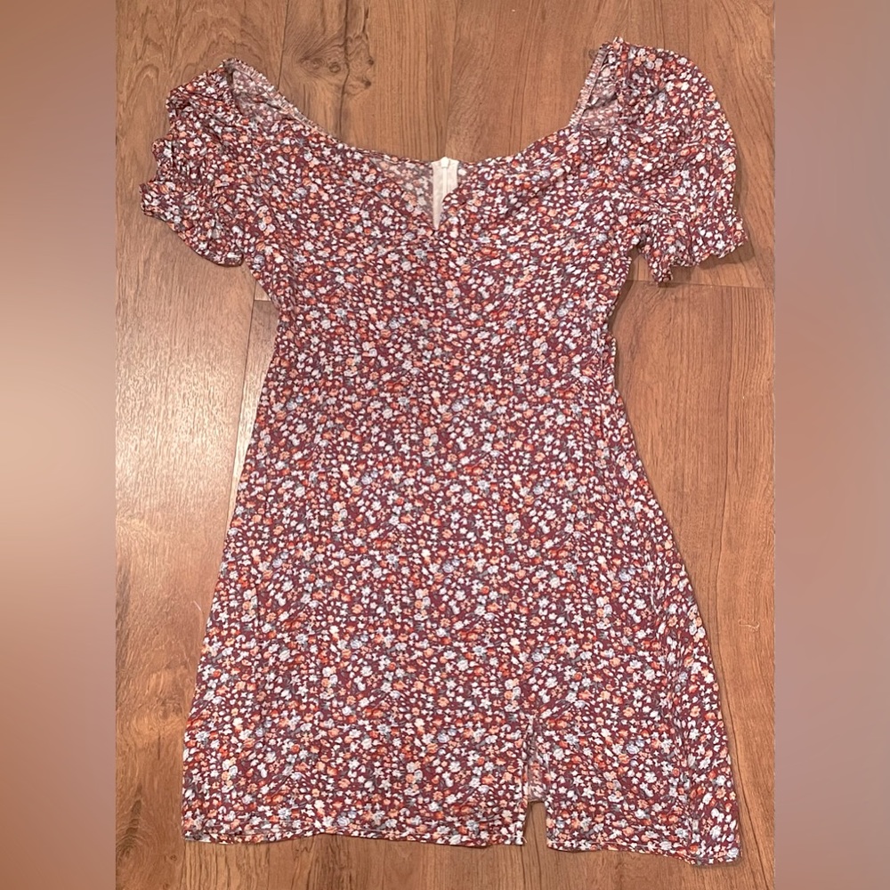 SHEIN maroon floral Mini Dress